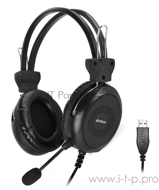 Наушники с микрофоном A4 HU-30 черный 2м накладные USB оголовье