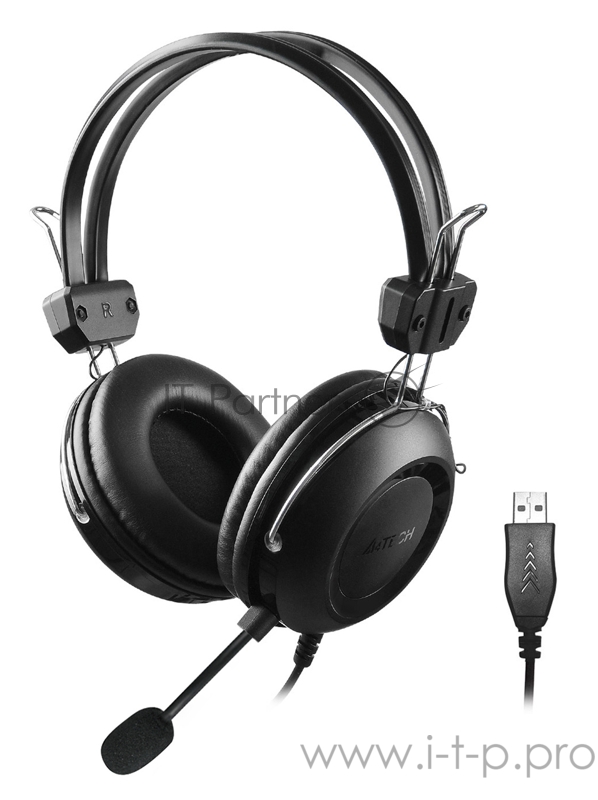 Наушники с микрофоном A4 HU-35 черный 2м накладные USB оголовье