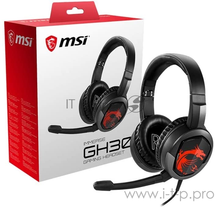 Наушники с микрофоном MSI Immerse GH30 черный 1.5м накладные оголовье (S37-2101000-SV1)