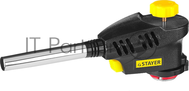 Газовая горелка ProTerm на баллон, STAYER PROFESSIONAL 55582, с пьезоподжигом, регулировка пламени, вихревое пламя, цанговое соединение, 1300С