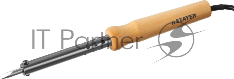 Паяльник STAYER MASTER с деревянной рукояткой и долговечным жалом, 80 Вт, клин