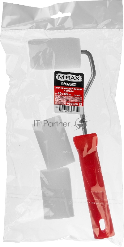 Валик ПОРОЛОН в наборе: 3 шубки + ручка, 65 мм, d=40 мм, MIRAX