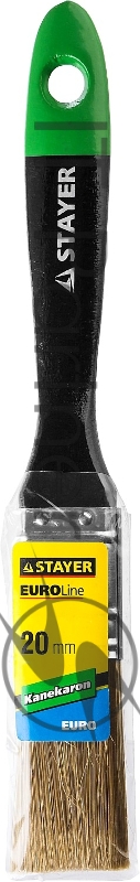 Кисть плоская, искусственная щетина, деревянная ручка, 20мм STAYER KANEKARON-EURO.