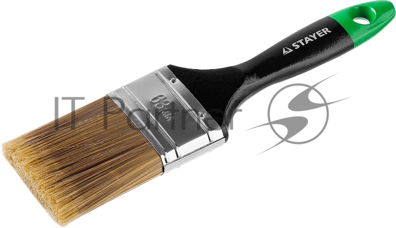 Кисть плоская, искусственная щетина, деревянная ручка, 63мм STAYER KANEKARON-EURO.