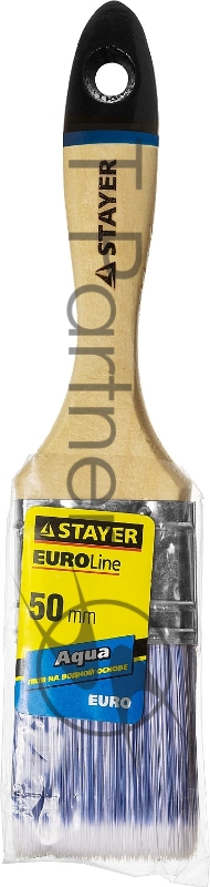 Кисть плоская STAYER EURO, AQUA для воднодисперсионных и акриловых ЛКМ, искусств щетина, деревян ручка, 2/50мм
