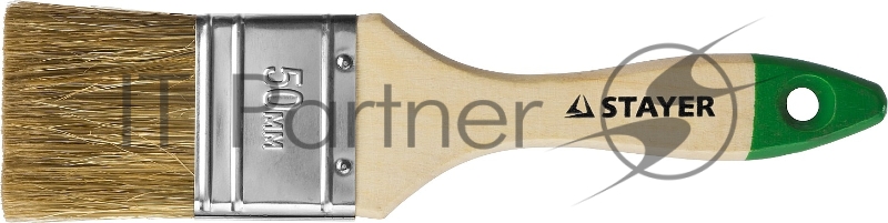 Кисть плоская STAYER LASUR-STANDARD, смешанная (натуральная и искусственная) щетина, деревянная ручка, 50мм