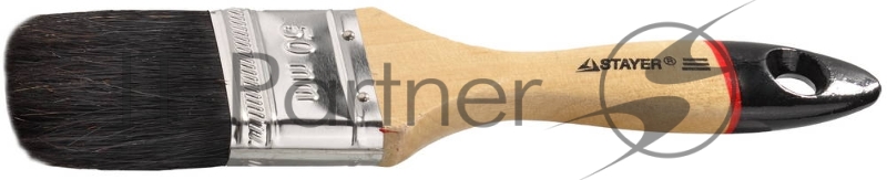 Кисть плоская STAYER UNIVERSAL-EURO, чёрная натуральная щетина, деревянная ручка, 50мм