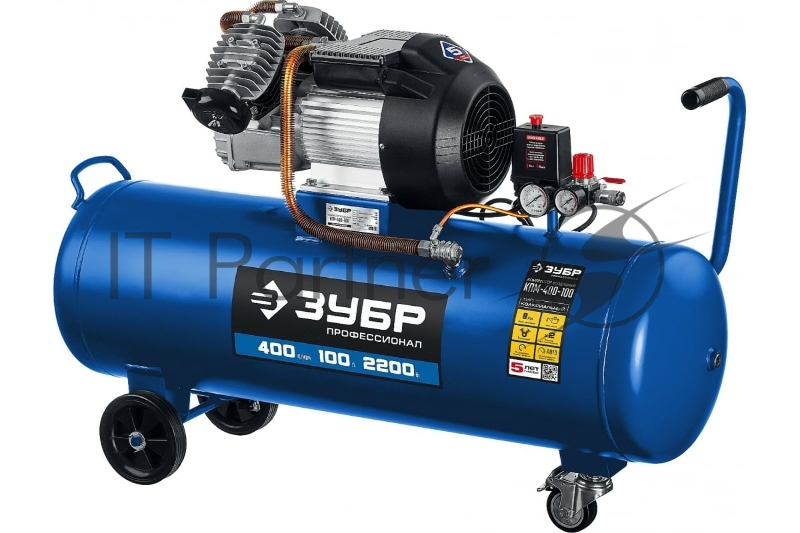 Компрессор воздушный, 400 л/мин, 100 л, 2200 Вт, ЗУБР