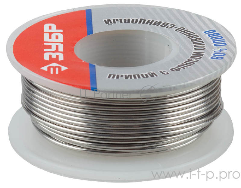 Припой ЗУБР оловянно-свинцовый, 60% Sn / 40% Pb, 100гр