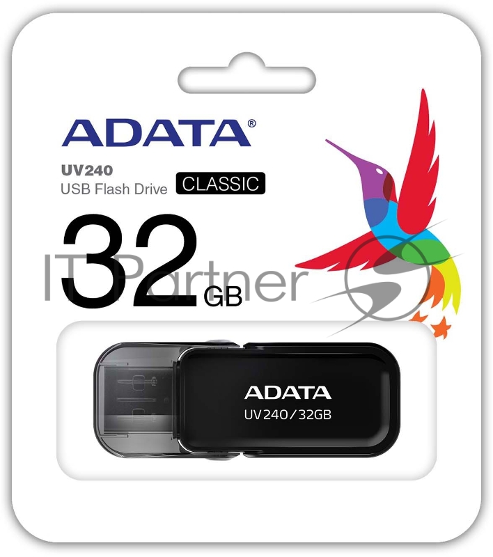 Носитель информации A-DATA Flash Drive 32Gb UV240 AUV240-32G-RBK {USB2.0, Black}