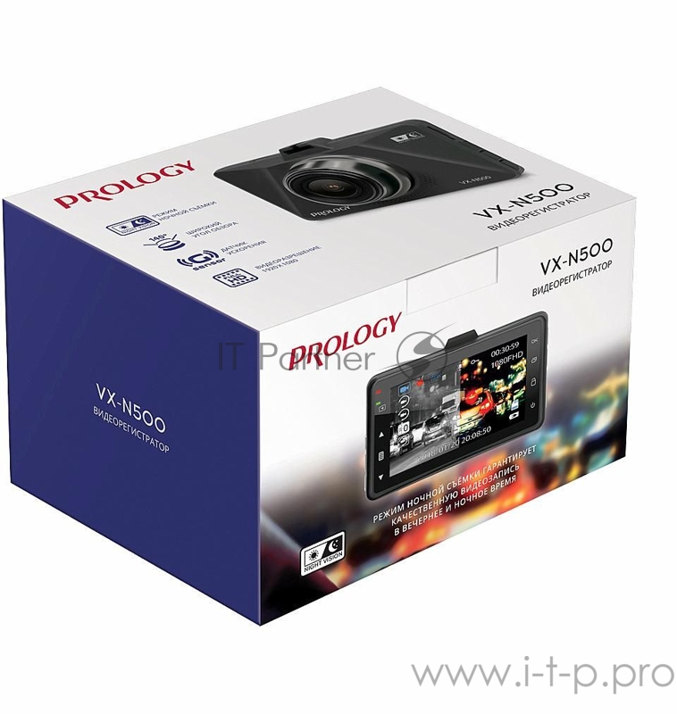 Видеорегистратор Prology VX-N500 черный 1080x1920 1080p 140гр. NT96658