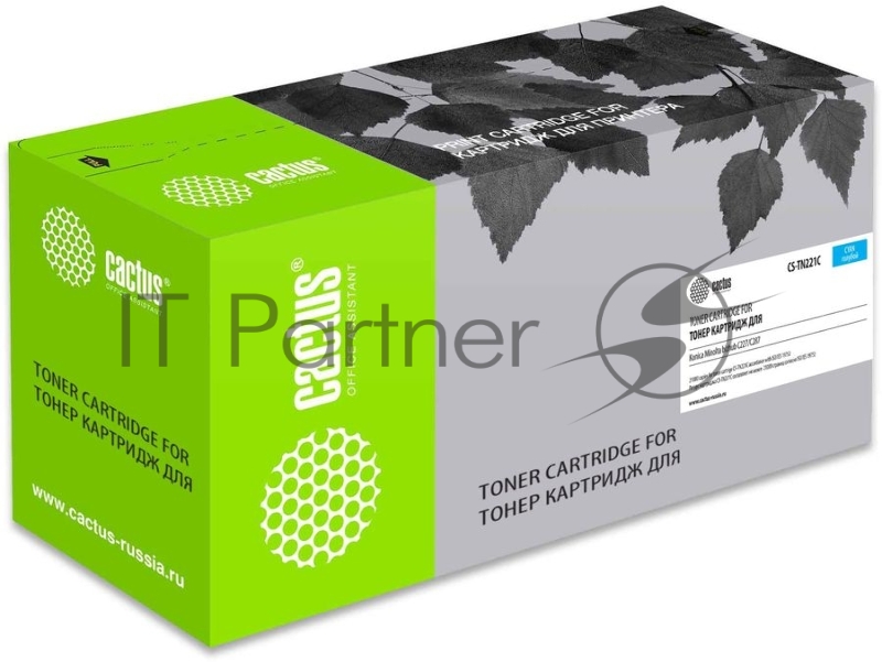 Картридж лазерный Cactus CS-TN221C голубой (21000стр.) для Konica Minolta bizhub C227/C287