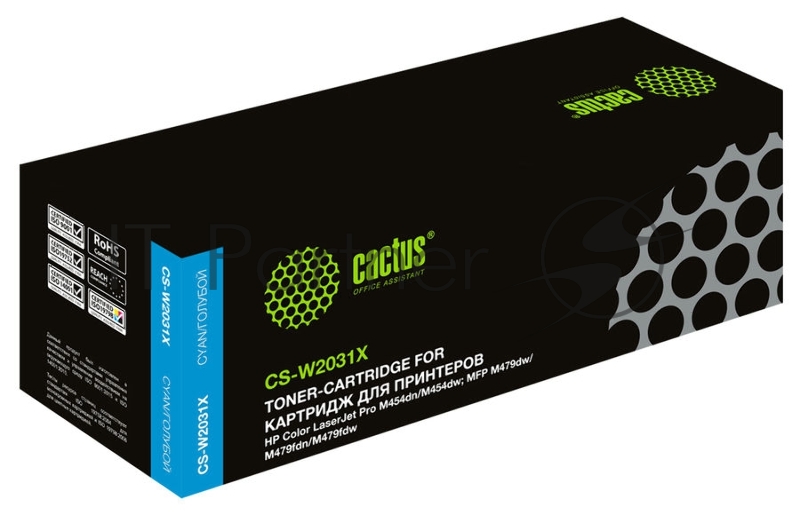 Картридж лазерный Cactus CS-W2031X голубой (6000стр.) для HP LJ M454/MFP M479