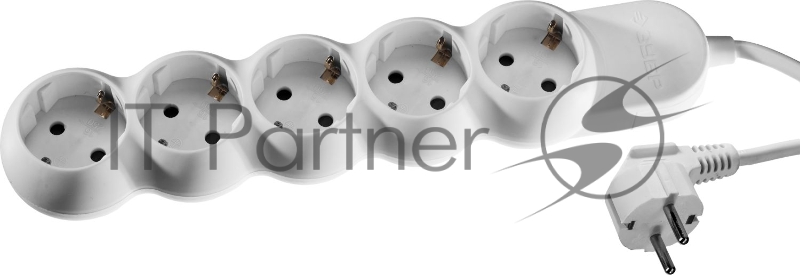 Удлинитель ЗУБР МАСТЕР электрический, ПВС сечение 1кв мм, заземл, 5 гнезд, макс мощн 3500Вт, 1,5м