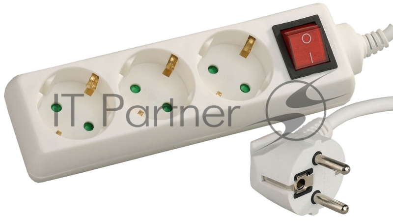 Удлинитель СВЕТОЗАР электрический с заземлением, выключателем, евро, с защитными шторками, 3 гнезда, 2м