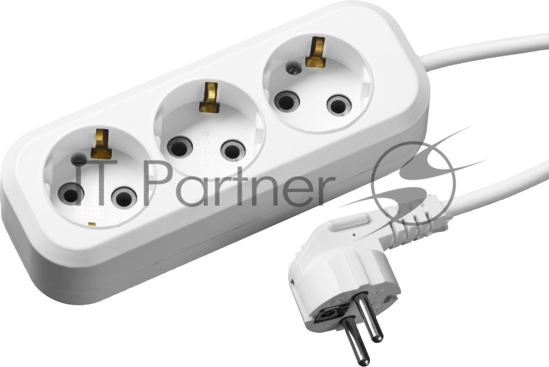 Удлинитель СИБИН электрический, ПВС сечение 0,75кв мм, 3 гнезда, макс мощн 2200Вт, 3м, заземление
