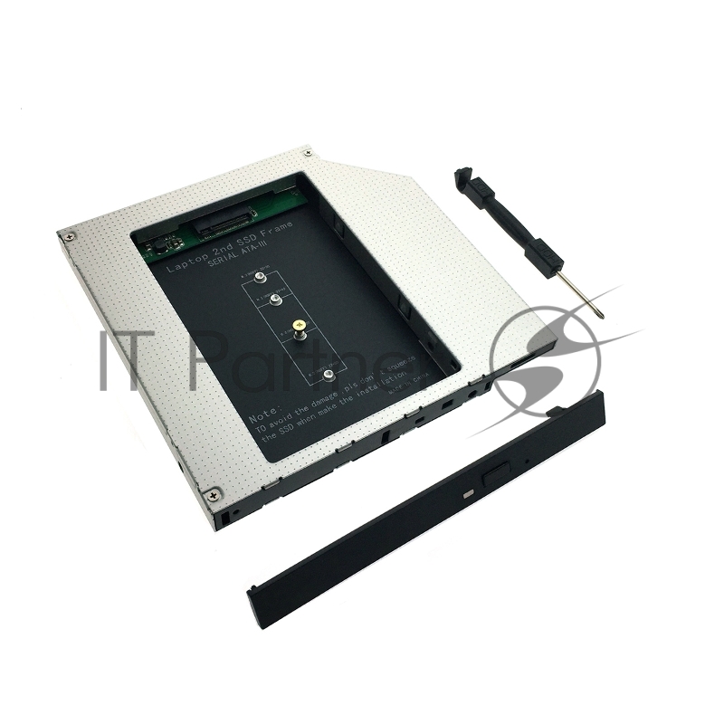 Адаптер оптибей Espada 12M2 (optibay, hdd caddy) NGFF (M.2) SSD to miniSATA 12,7мм для подключения SSD NGFF к ноутбуку вместо DVD