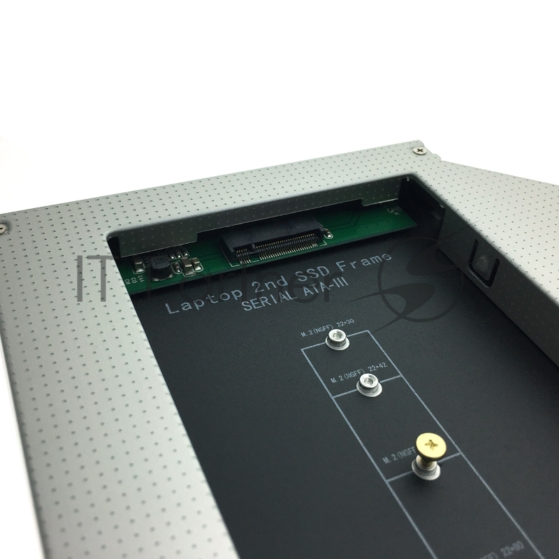 Адаптер оптибей Espada 12M2 (optibay, hdd caddy) NGFF (M.2) SSD to miniSATA 12,7мм для подключения SSD NGFF к ноутбуку вместо DVD