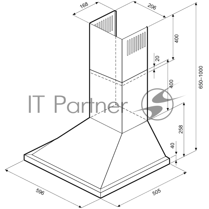 Вытяжка Krona Bella 600 Black Retro PB