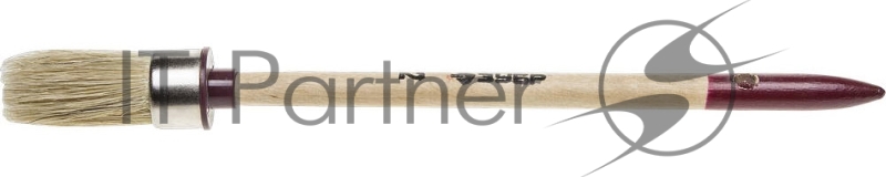 Кисть круглая ЗУБР УНИВЕРСАЛ - МАСТЕР, светлая щетина, деревянная ручка, №2, 20мм