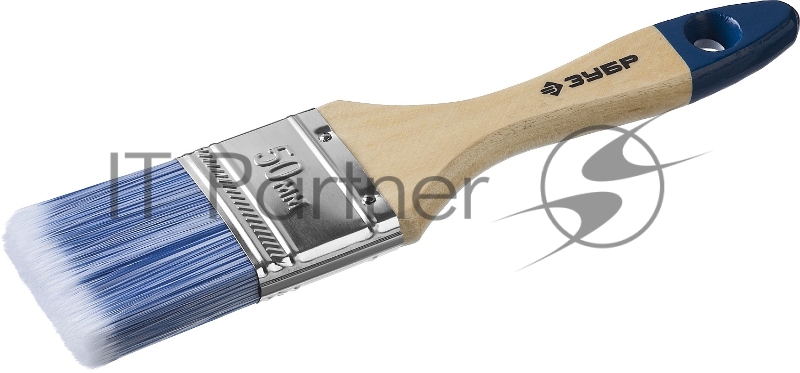 Кисть плоская ЗУБР АКВА-МАСТЕР, искусственная щетина, деревянная ручка, 50мм