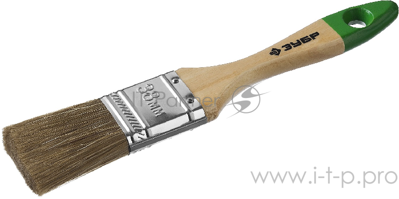 Кисть плоская ЗУБР ЛАЗУРЬ-МАСТЕР, смешанная щетина, деревянная ручка, 38мм