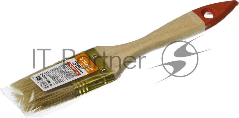 Кисть плоская ЗУБР УНИВЕРСАЛ-ОПТИМА, светлая щетина, деревянная ручка, 35мм