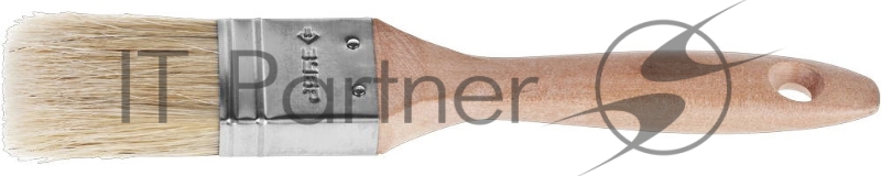 Кисть плоская ЗУБР УНИВЕРСАЛ-ЭКСПЕРТ, светлая натуральная щетина, деревянная ручка, 1,5/38мм