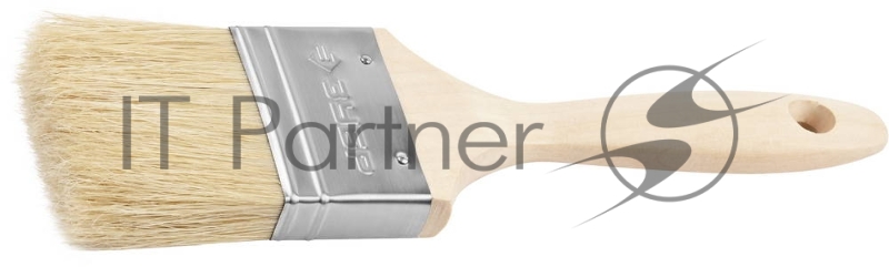 Кисть плоская ЗУБР УНИВЕРСАЛ-ЭКСПЕРТ, светлая натуральная щетина, деревянная ручка, 2,5/63мм