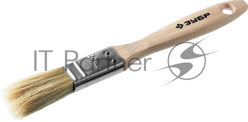 Кисть плоская ЗУБР УНИВЕРСАЛ-ЭКСПЕРТ, светлая натуральная щетина, деревянная ручка, 3/4/20мм