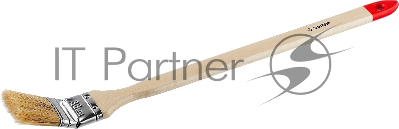 Кисть радиаторная угловая ЗУБР УНИВЕРСАЛ-МАСТЕР, светлая натуральная щетина, деревянная ручка, 38мм