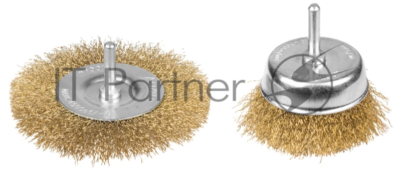 Набор щеток-крацовок для дрели STAYER PROFESSIONAL, витая стальная латунированная проволока 0,3мм, дисковая 100мм, чашечная 75мм, 2шт