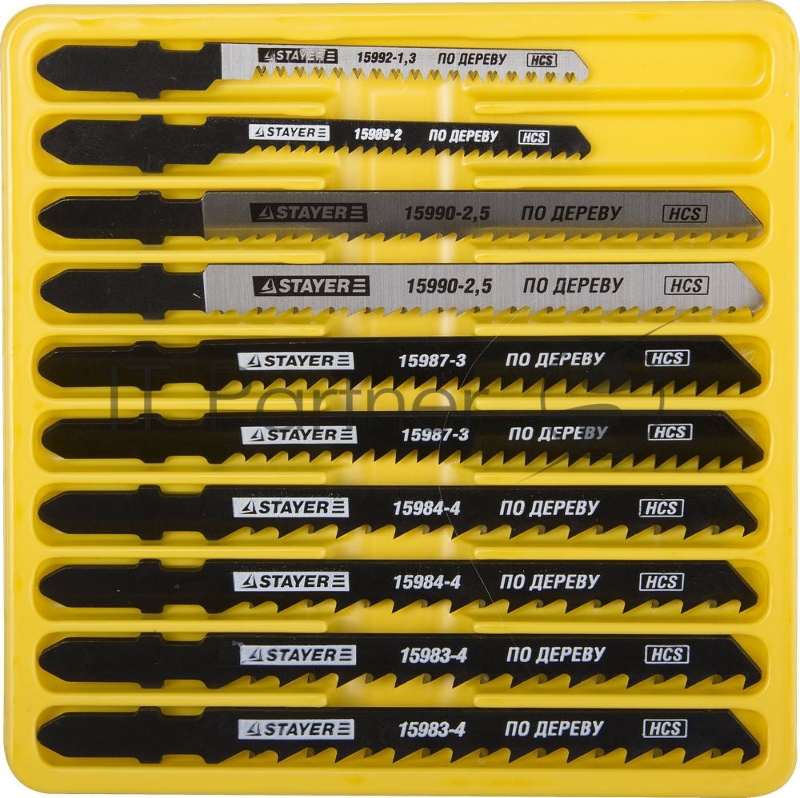 Набор STAYER PROFI Полотна МАСТЕР №1 для эл/лобзика, по дереву, T-хвост., 10шт