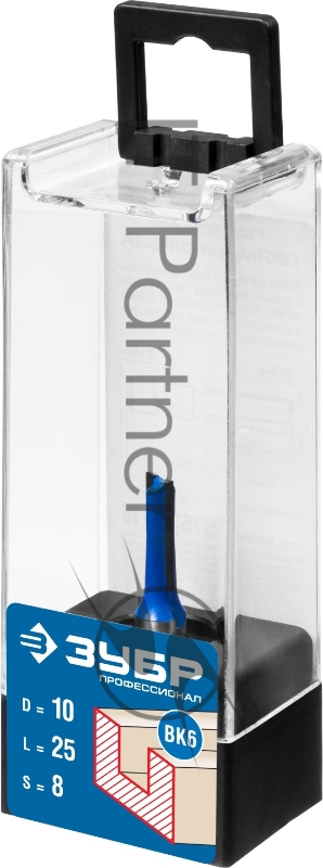 Фреза пазовая прямая ЗУБР 10x25мм, хвостовик 8мм