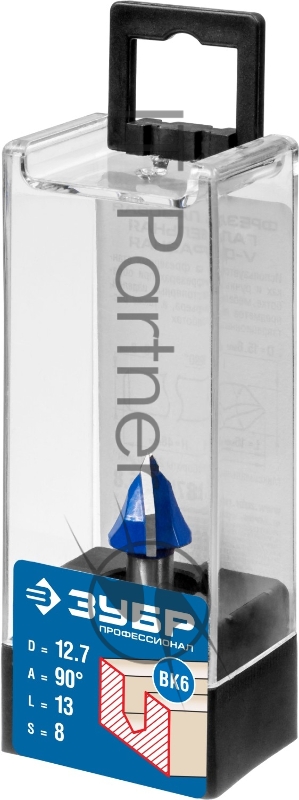 Фреза пазовая галтельная V-образная ЗУБР 12.7x13мм, угол 90°мм