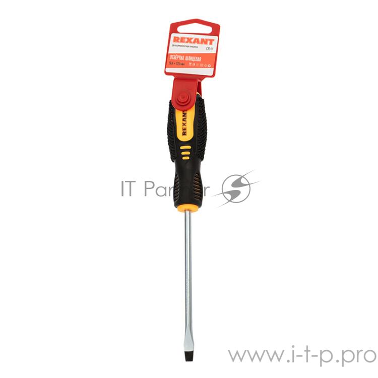 Отвертка шлицевая SL 6х125 мм, двухкомпонентная рукоятка | 12-4723 | REXANT