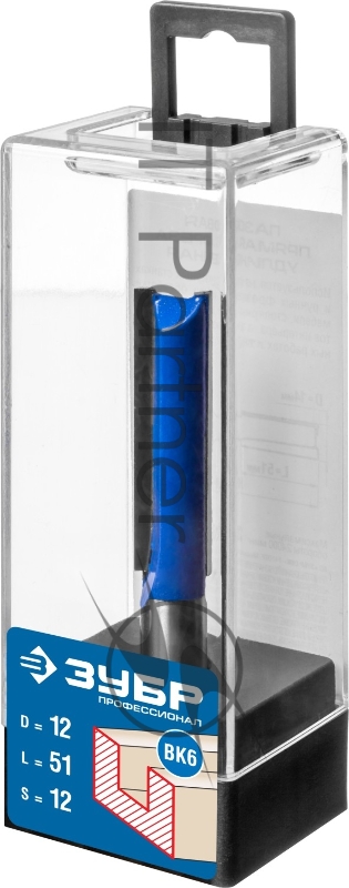 Фреза пазовая прямая ЗУБР 12x51мм, хвостовик 12мм, удлиненная