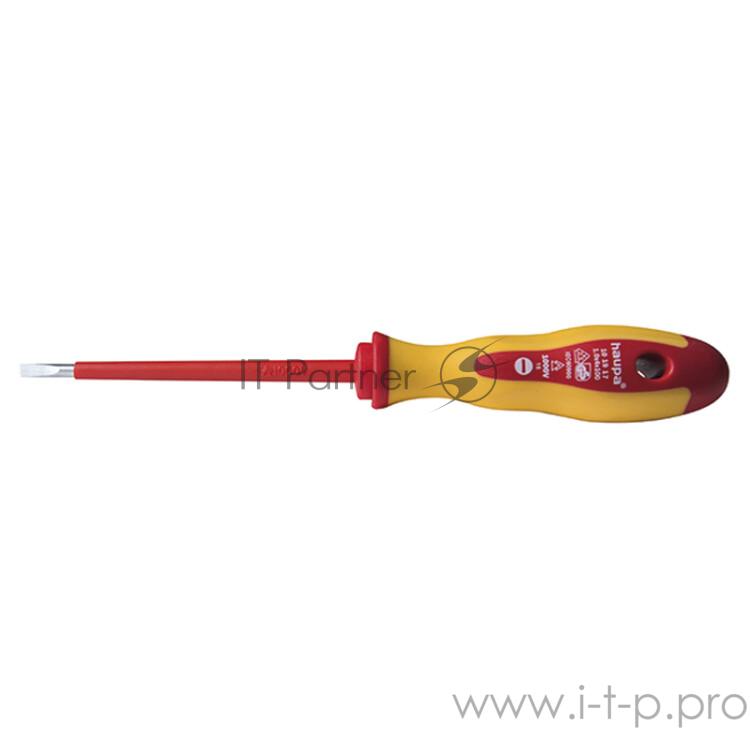 Отвёртка двухкомпонентная шлицевая VDE 1,0x4,0x100 мм, 1000В | 101917 | Haupa