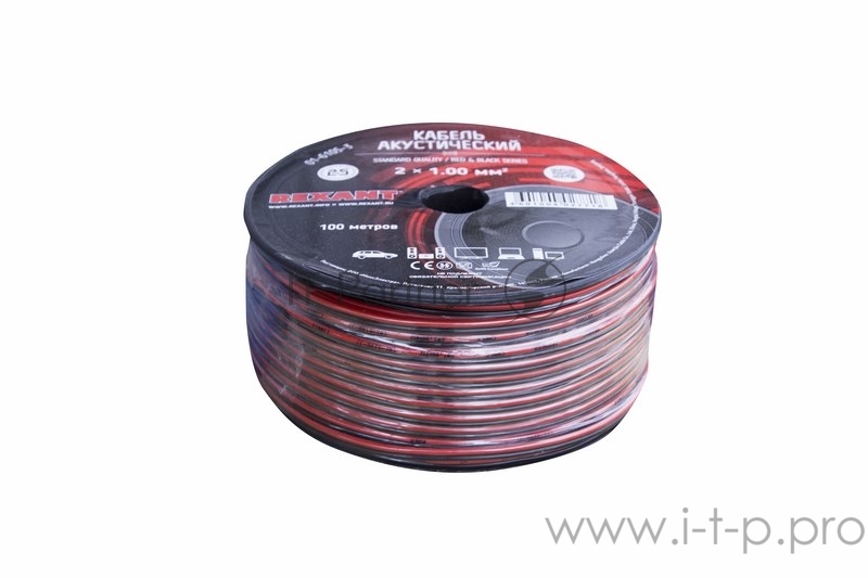Кабель акустический 2х1,00 мм? красно-черный (бухта 100 м) | 01-6105-3 | REXANT