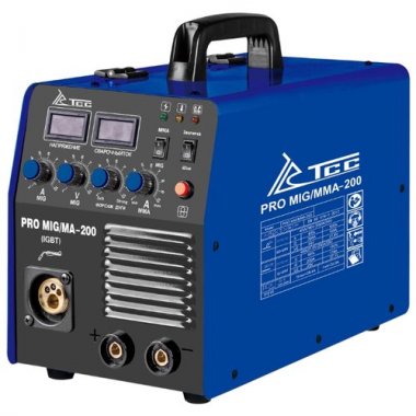 Сварочное оборудование, Инверторы ТСС Сварочный инвертор ТСС PRO MIG/MMA-200 {срок (мес): 12 Масса, кг: 14,3 Свар. ток. ММА, А: 20-200 Напряжение сети: 220В±15% Диаметр электрода, мм: 1.6-4 Свар. ток. MIG, А: 25-200 Д