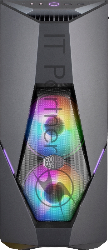 MasterBox K500 ARGB MCB-K500D-KGNN-S02 with 2x ARGB LED fan and ARGB LED striping, Tempered glass side panel