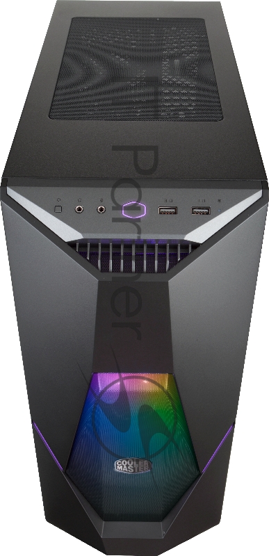 MasterBox K500 ARGB MCB-K500D-KGNN-S02 with 2x ARGB LED fan and ARGB LED striping, Tempered glass side panel