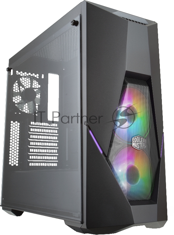 MasterBox K500 ARGB MCB-K500D-KGNN-S02 with 2x ARGB LED fan and ARGB LED striping, Tempered glass side panel