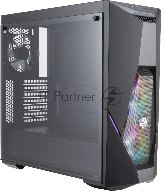 MasterBox K500 ARGB MCB-K500D-KGNN-S02 with 2x ARGB LED fan and ARGB LED striping, Tempered glass side panel