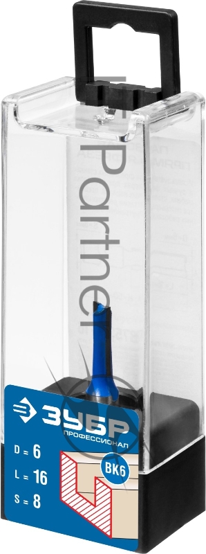 Фреза пазовая прямая ЗУБР 6x16мм, хвостовик 8мм