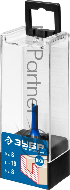 Фреза пазовая прямая ЗУБР 8x19мм, хвостовик 8мм