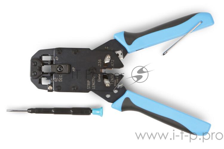 Инструмент обжимной HT-2008A для RJ-45, RJ-12, RJ-11 (8P8C, 6P6C, 6P4C, 4P4C), профессиональный | 3479 | Hyperline