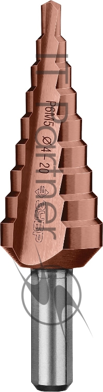 Сверло ступенчатое ЗУБР КОБАЛЬТ 4-20мм, 9 ступеней, кобальтовое покрытие