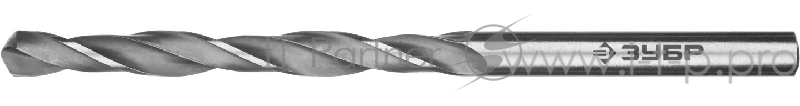 Сверло по металлу ЗУБР ПРОФ-В 4.4х80мм, сталь Р6М5, класс В