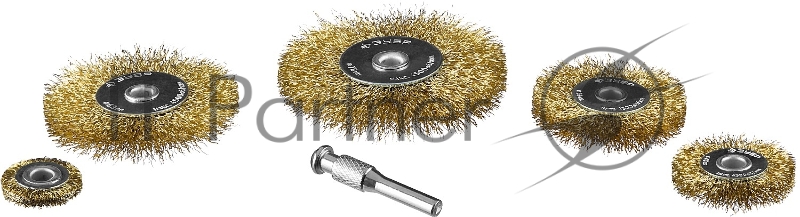 Набор щеток дисковых для дрели ЗУБР ПРОФЕССИОНАЛ, витая стальная латунированная проволока 0,3мм, 5 шт